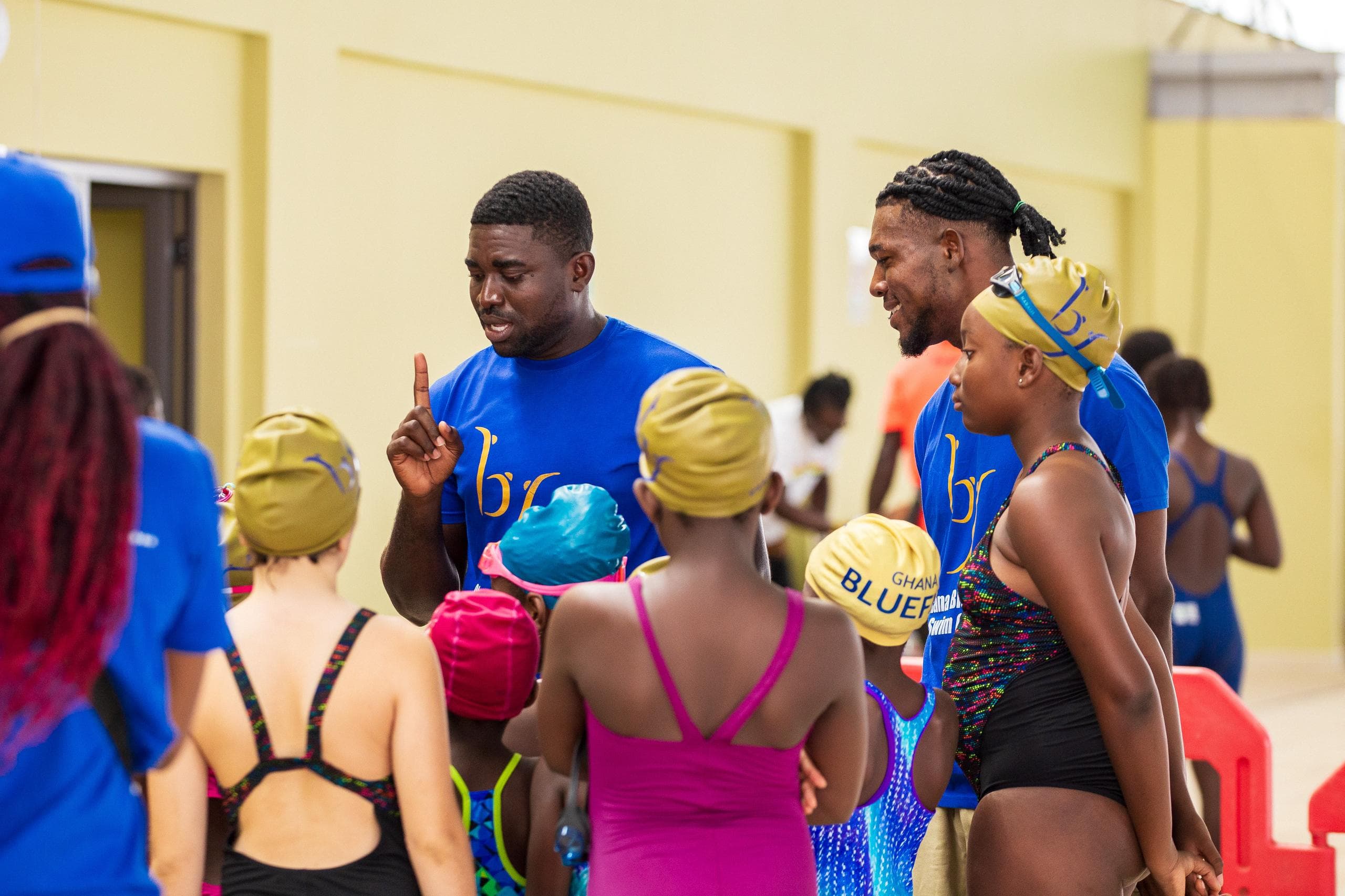 Swimming lesson with kids